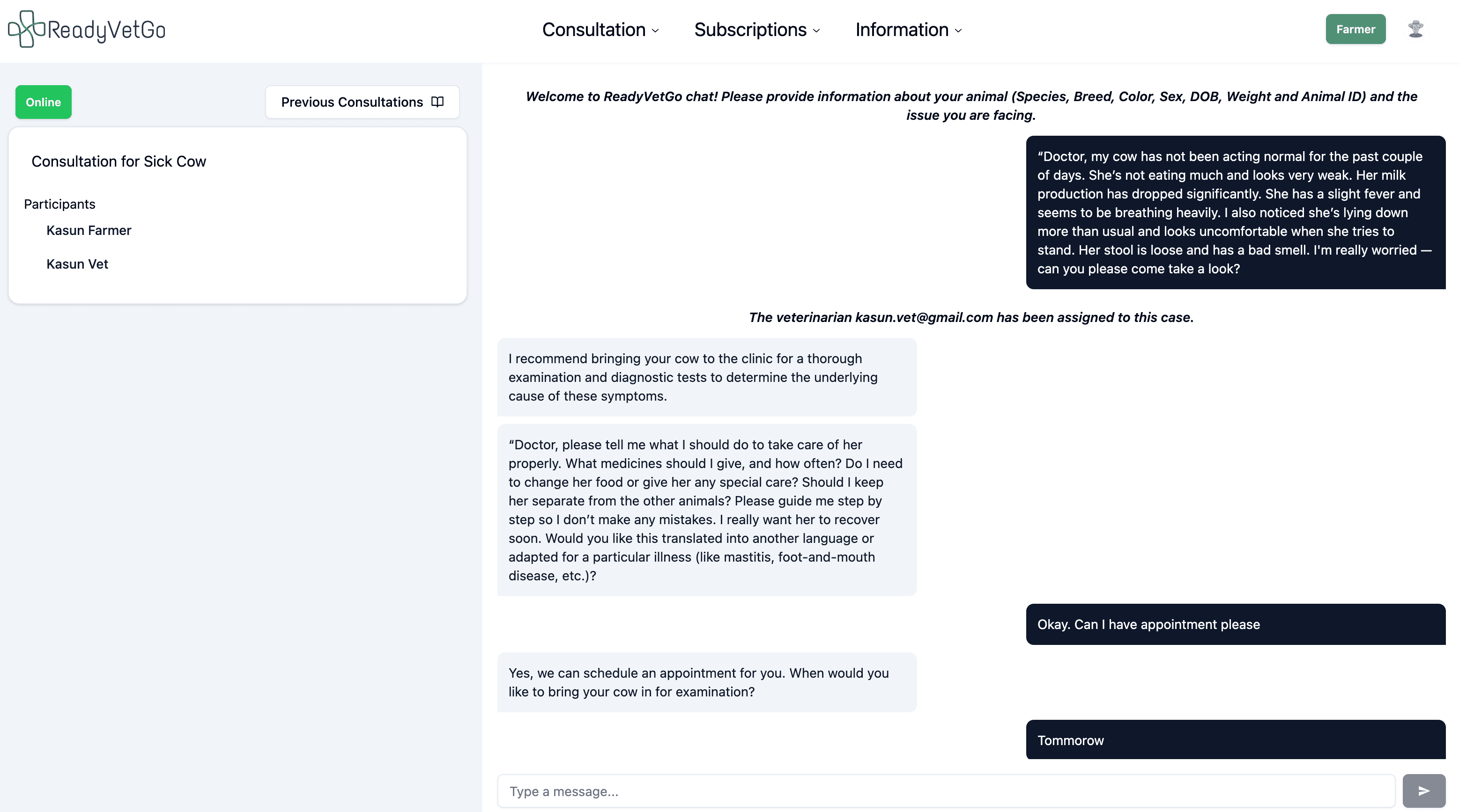 Consulation chats